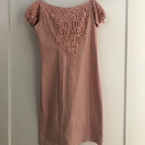 Pink off the shoulder mini dress